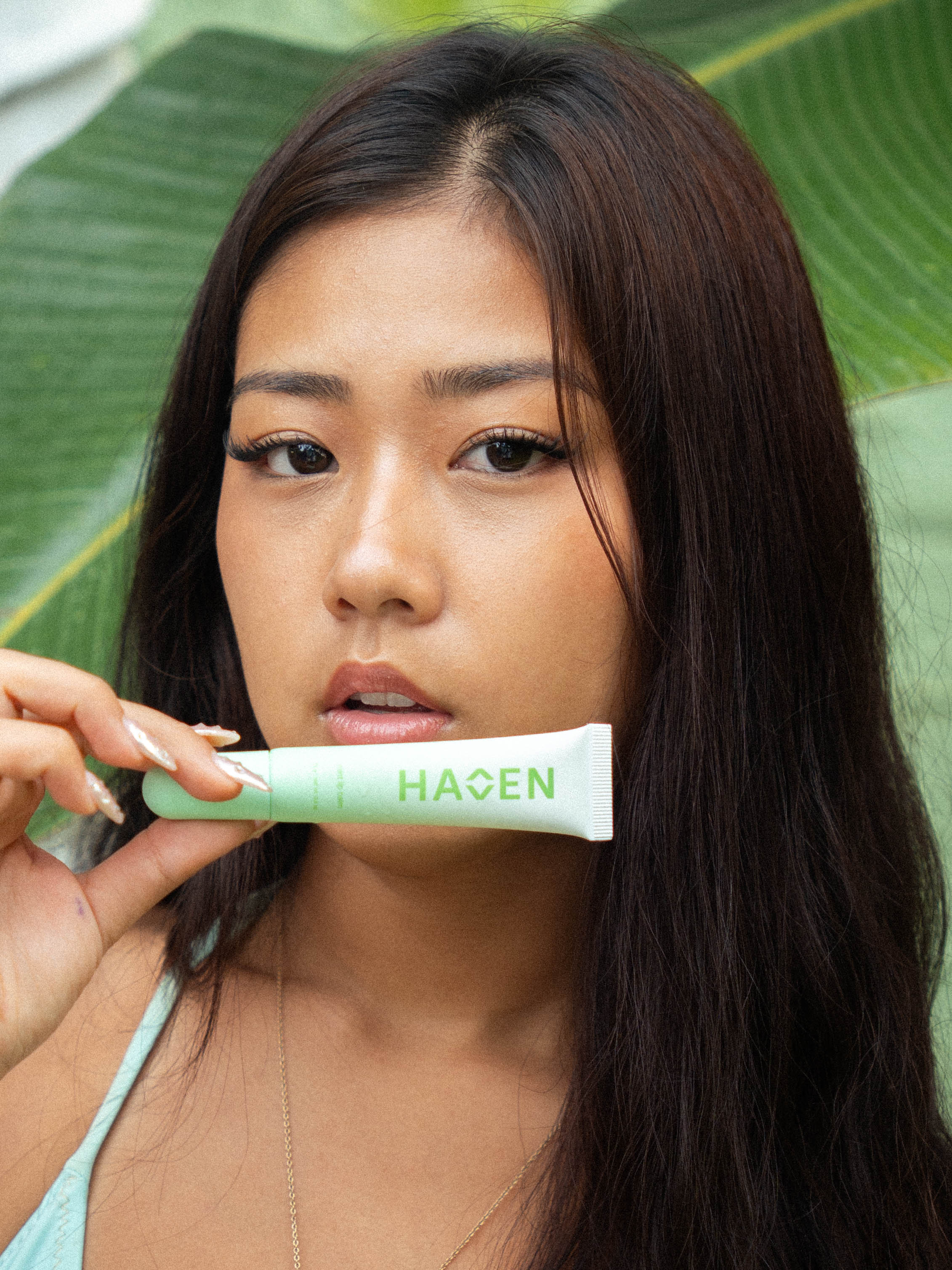 Natural mint lip balm.