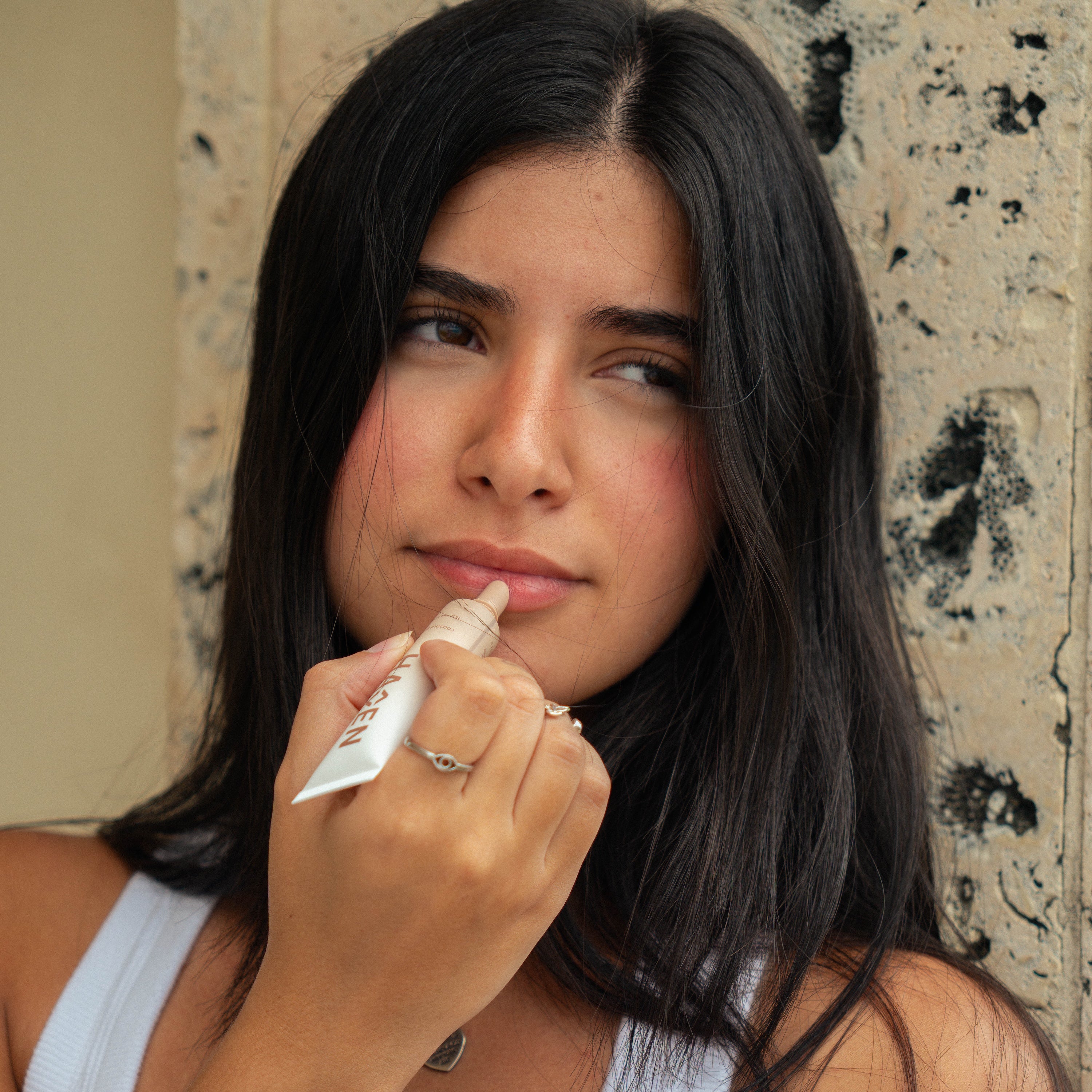Natural coconut lip balm with shea butter